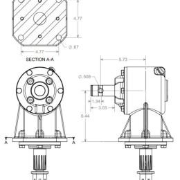 GEAR BOX 90° 1:1.47 SMOOTH (40 HP)